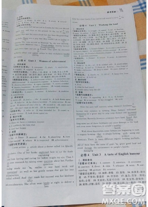 知识出版社2019高考总复习优化设计英语RJ人教版答案 知识出版社2019高考总复习优化设计英语RJ人教版答案