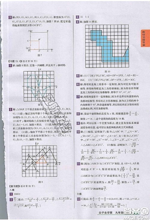 华东师范大学出版社2020年课本九年级数学华师大版答案