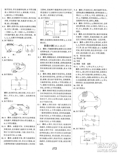 2020年秋全优课堂考点集训与满分备考九年级物理上册人教版答案
