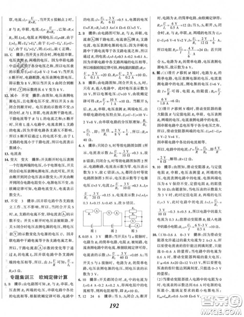 2020年秋全优课堂考点集训与满分备考九年级物理上册人教版答案