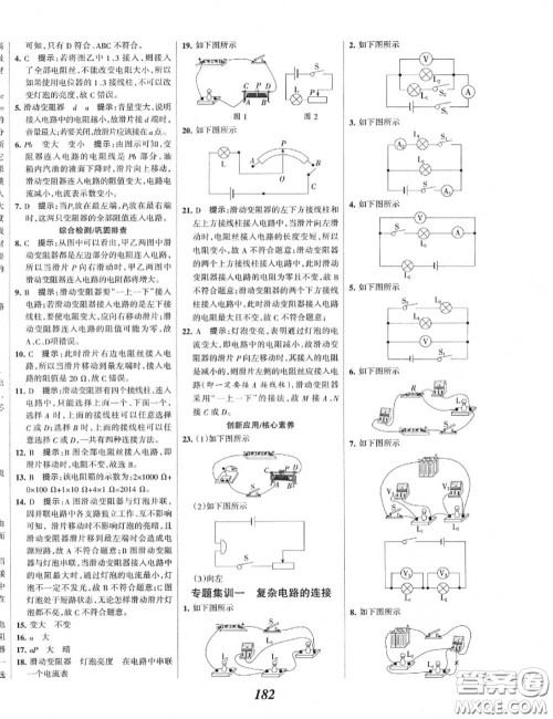2020年秋全优课堂考点集训与满分备考九年级物理上册人教版答案