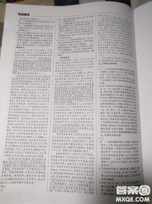 武汉出版社2020年高考语文核按钮教材梳理参考答案