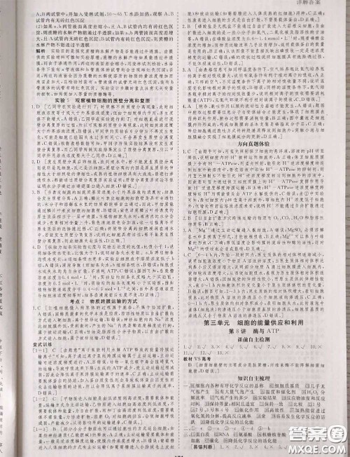 光明日报出版社2020年金版教材高二生物参考答案