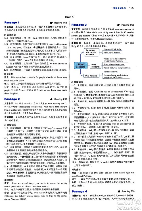 曲一线2020版53英语完形填空阅读理解与语法填空八年级答案