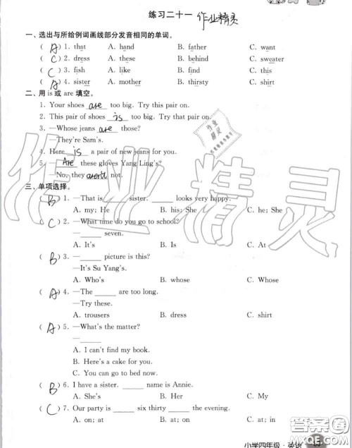 译林出版社2020年暑假学习生活四年级合订本通用版答案
