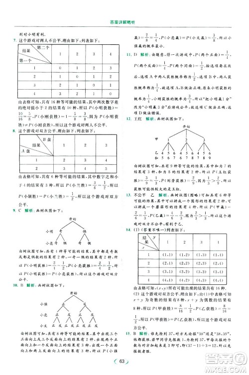2020年亮点给力提优课时作业本数学九年级下册苏教版参考答案 2020年亮点给力提优课时作业本数学九年级下册苏教版参考答案