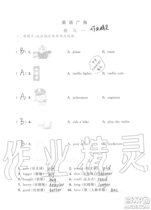 教育科学出版社2020暑假作业六年级合订本通用版参考答案