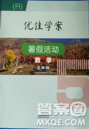 云南教育出版社2020年优佳学案暑假活动数学五年级人教版答案