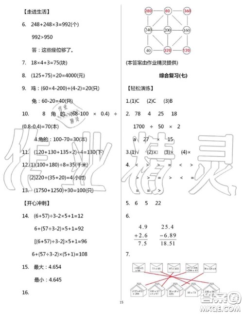 花山文墨出版社2020年智趣夏令营四年级数学通用版答案 花山文墨出版社2020年智趣夏令营四年级数学通用版答案