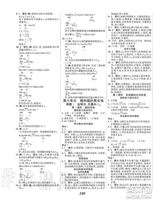 2020年秋全优课堂考点集训与满分备考九年级化学上册人教版答案