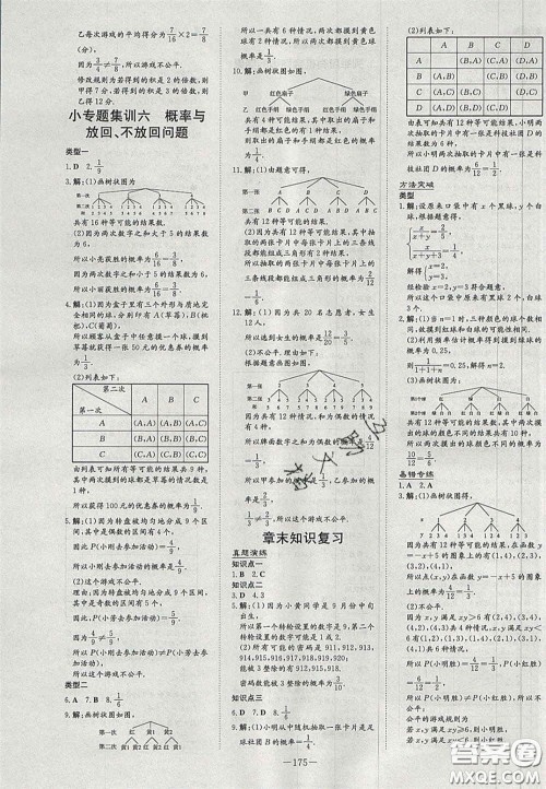 2020年初中同步学习导与练导学探究案九年级数学上册华师大版答案