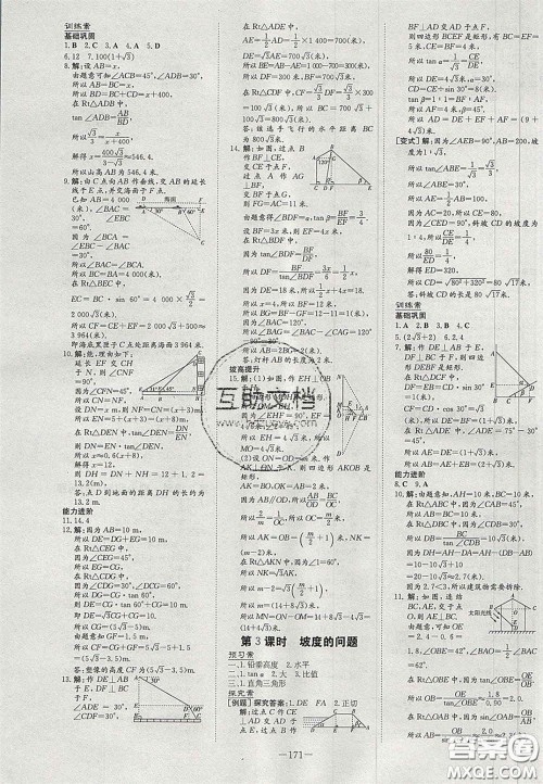 2020年初中同步学习导与练导学探究案九年级数学上册华师大版答案