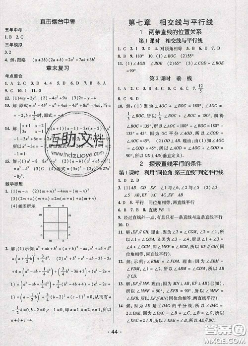 新疆青少年出版社2020同行学案学练测六年级数学下册鲁教版参考答案