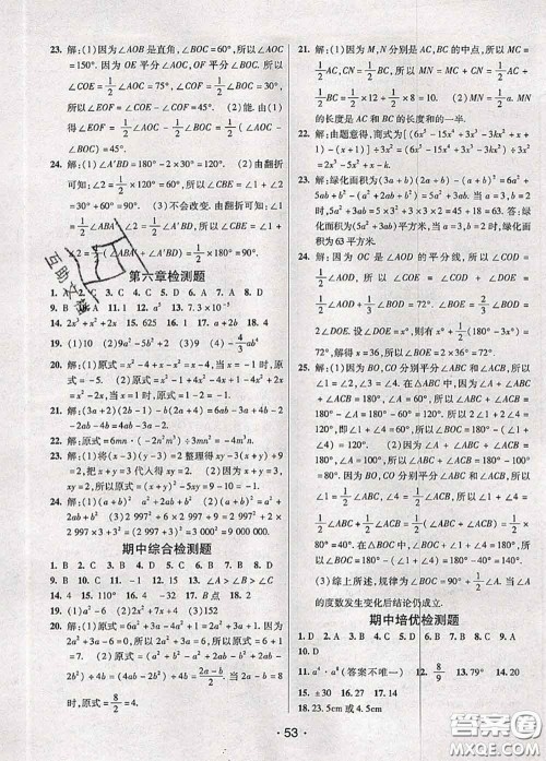 新疆青少年出版社2020同行学案学练测六年级数学下册鲁教版参考答案