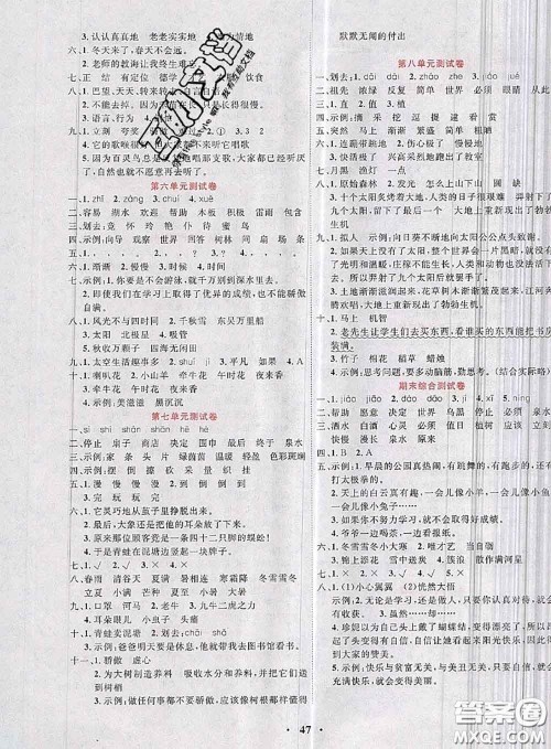 北京教育出版社2019年名题1+1二年级语文下册人教版参考答案 北京教育出版社2019年名题1+1二年级语文下册人教版参考答案