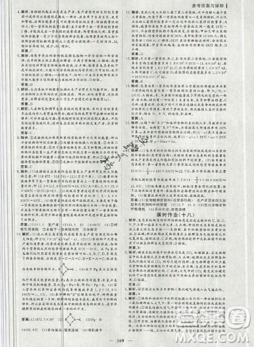 2020年优化探究同步导学案生物必修3人教版答案