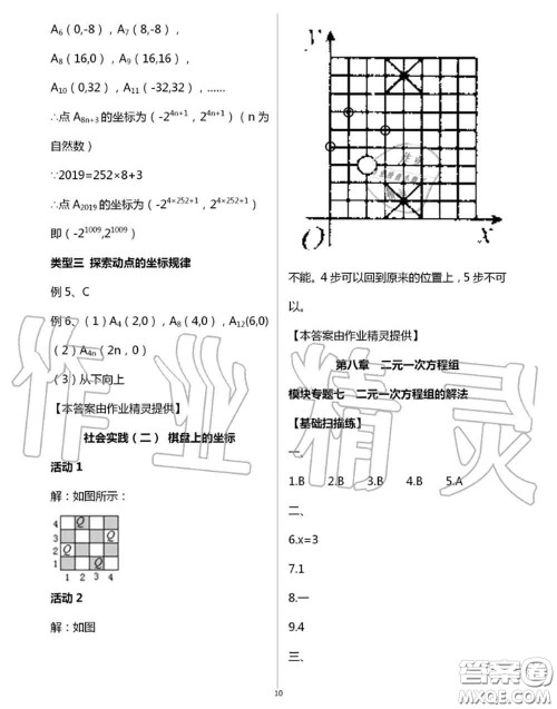 阳光出版社2020年全品温故知新暑假七升八数学人教版参考答案