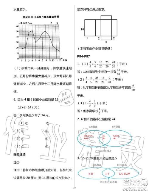 安徽少年儿童出版社2020年暑假作业五年级数学人教版参考答案 安徽少年儿童出版社2020年暑假作业五年级数学人教版参考答案