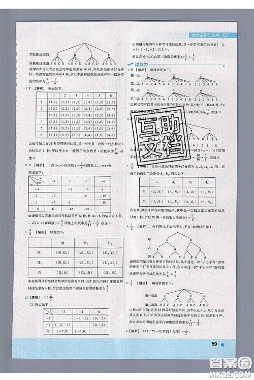 天星教育2020年秋一遍过初中数学九年级上册华师版参考答案