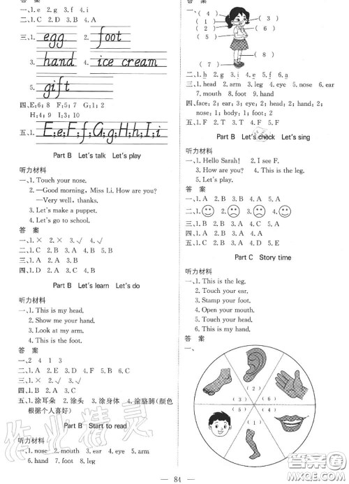 2020年秋1加1轻巧夺冠优化训练三年级英语上册人教版参考答案 2020年秋1加1轻巧夺冠优化训练三年级英语上册人教版参考答案