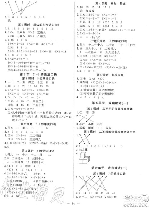 2020年秋1加1轻巧夺冠优化训练二年级数学上册人教版参考答案 2020年秋1加1轻巧夺冠优化训练二年级数学上册人教版参考答案
