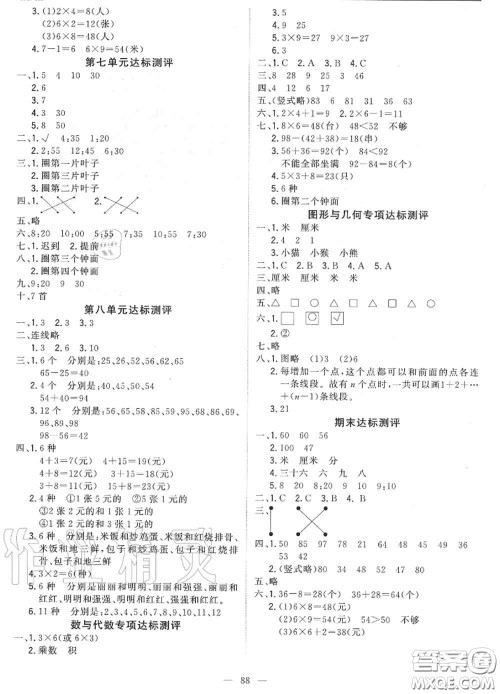 2020年秋1加1轻巧夺冠优化训练二年级数学上册人教版参考答案 2020年秋1加1轻巧夺冠优化训练二年级数学上册人教版参考答案