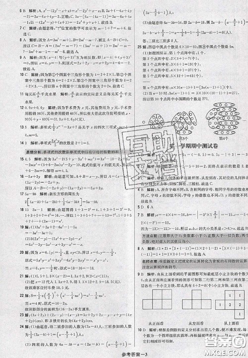 2020年秋1加1轻巧夺冠优化训练七年级数学上册北师版参考答案