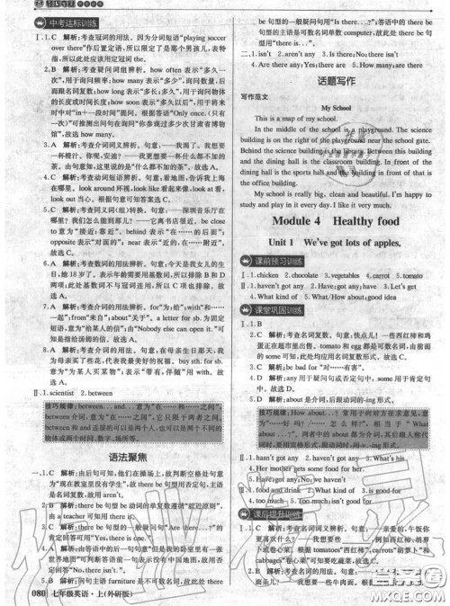 2020年秋1加1轻巧夺冠优化训练七年级英语上册外研版参考答案