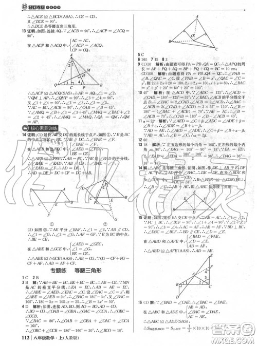 2020年秋1加1轻巧夺冠优化训练八年级数学上册人教版参考答案