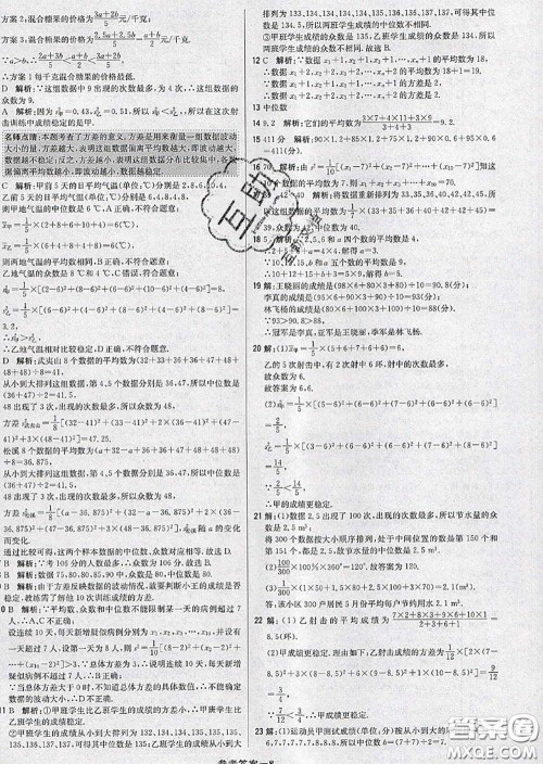 2020年秋1加1轻巧夺冠优化训练八年级数学上册北师版参考答案 2020年秋1加1轻巧夺冠优化训练八年级数学上册北师版参考答案