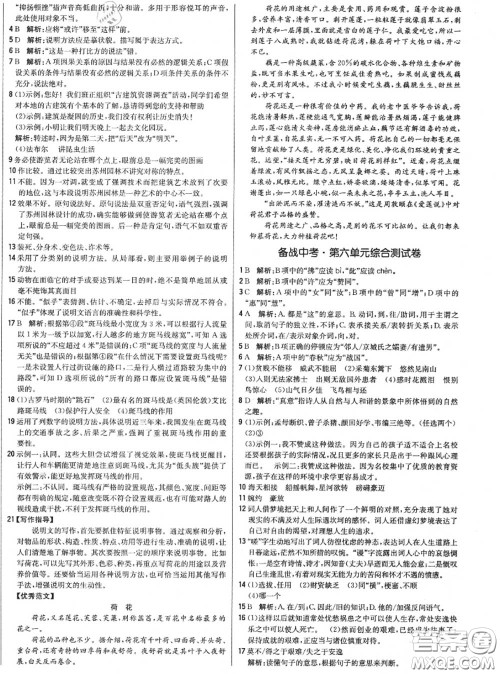 2020年秋1加1轻巧夺冠优化训练八年级语文上册人教版参考答案 2020年秋1加1轻巧夺冠优化训练八年级语文上册人教版参考答案