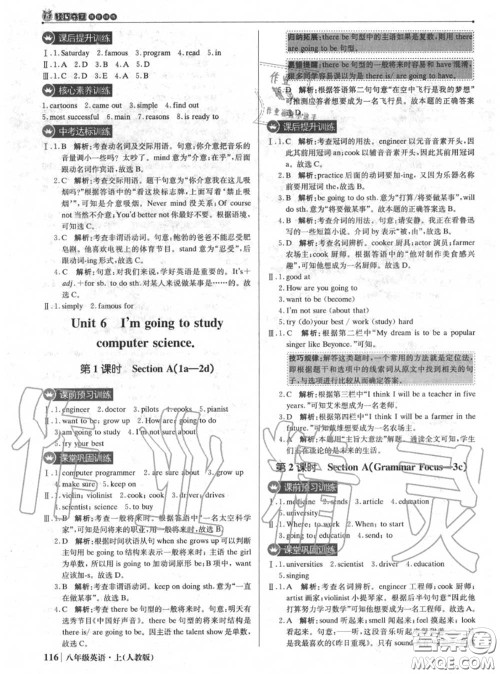 2020年秋1加1轻巧夺冠优化训练八年级英语上册人教版参考答案