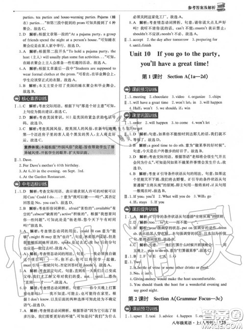 2020年秋1加1轻巧夺冠优化训练八年级英语上册人教版参考答案