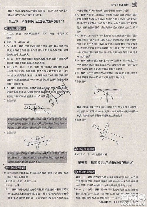 2020年秋1加1轻巧夺冠优化训练八年级物理上册沪科版参考答案