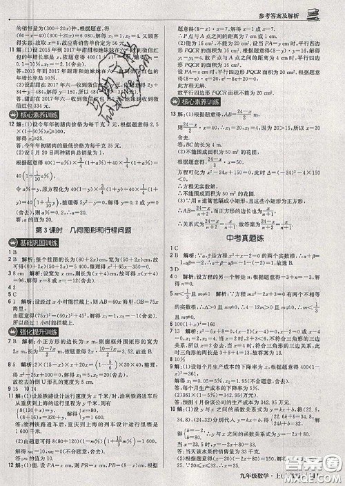 2020年秋1加1轻巧夺冠优化训练九年级数学上册人教版参考答案