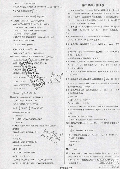 2020年秋1加1轻巧夺冠优化训练九年级数学上册北师版参考答案 2020年秋1加1轻巧夺冠优化训练九年级数学上册北师版参考答案
