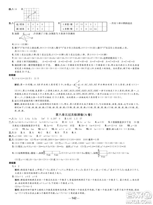 2020年秋阳光同学一线名师全优好卷五年级数学上册苏教版参考答案 2020年秋阳光同学一线名师全优好卷五年级数学上册苏教版参考答案