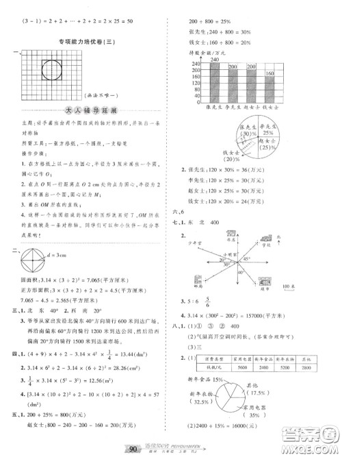 2020年秋王朝霞培优100分六年级数学上册人教版参考答案 2020年秋王朝霞培优100分六年级数学上册人教版参考答案