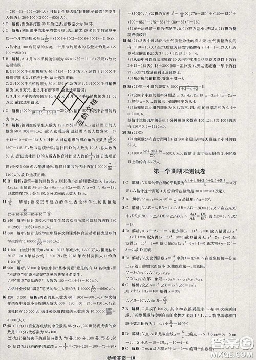2020年秋1加1轻巧夺冠优化训练九年级数学上册湘教版参考答案 2020年秋1加1轻巧夺冠优化训练九年级数学上册湘教版参考答案