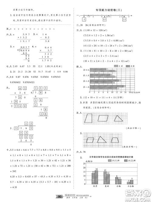 2020年秋王朝霞培优100分五年级数学上册苏教版参考答案