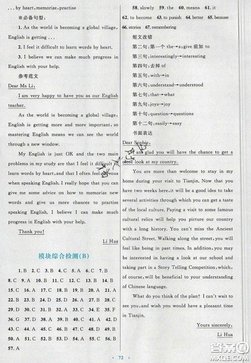 2020高中同步测控优化设计英语必修4人教版答案 2020高中同步测控优化设计英语必修4人教版答案