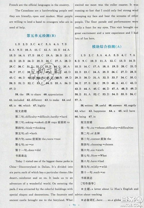 2020高中同步测控优化设计英语必修4人教版答案 2020高中同步测控优化设计英语必修4人教版答案