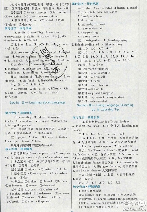 2020高中同步测控优化设计英语必修5人教版答案