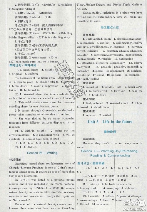 2020高中同步测控优化设计英语必修5人教版答案