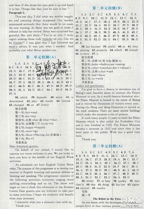 2020高中同步测控优化设计英语必修5人教版答案
