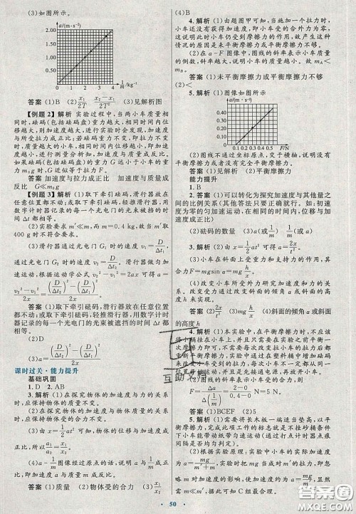 2020高中同步测控优化设计物理必修1人教版陕西专版答案