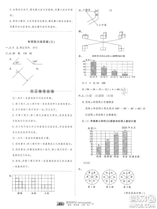 2020年秋王朝霞培优100分四年级数学上册苏教版参考答案