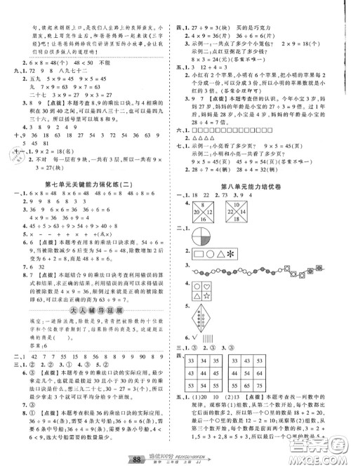 2020年秋王朝霞培优100分二年级数学上册冀教版参考答案