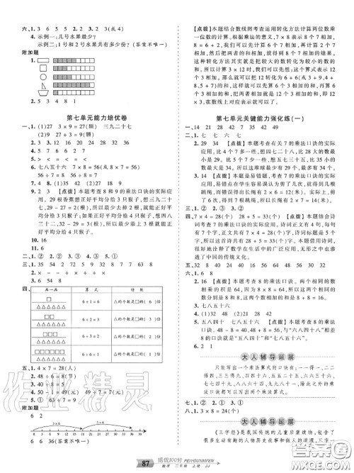 2020年秋王朝霞培优100分二年级数学上册冀教版参考答案