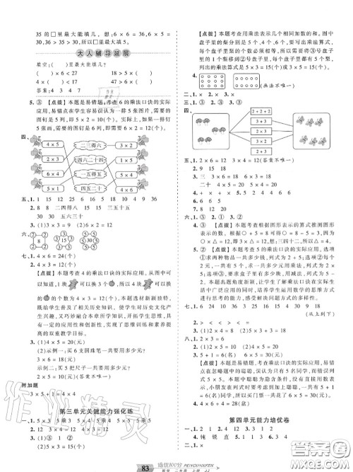 2020年秋王朝霞培优100分二年级数学上册冀教版参考答案